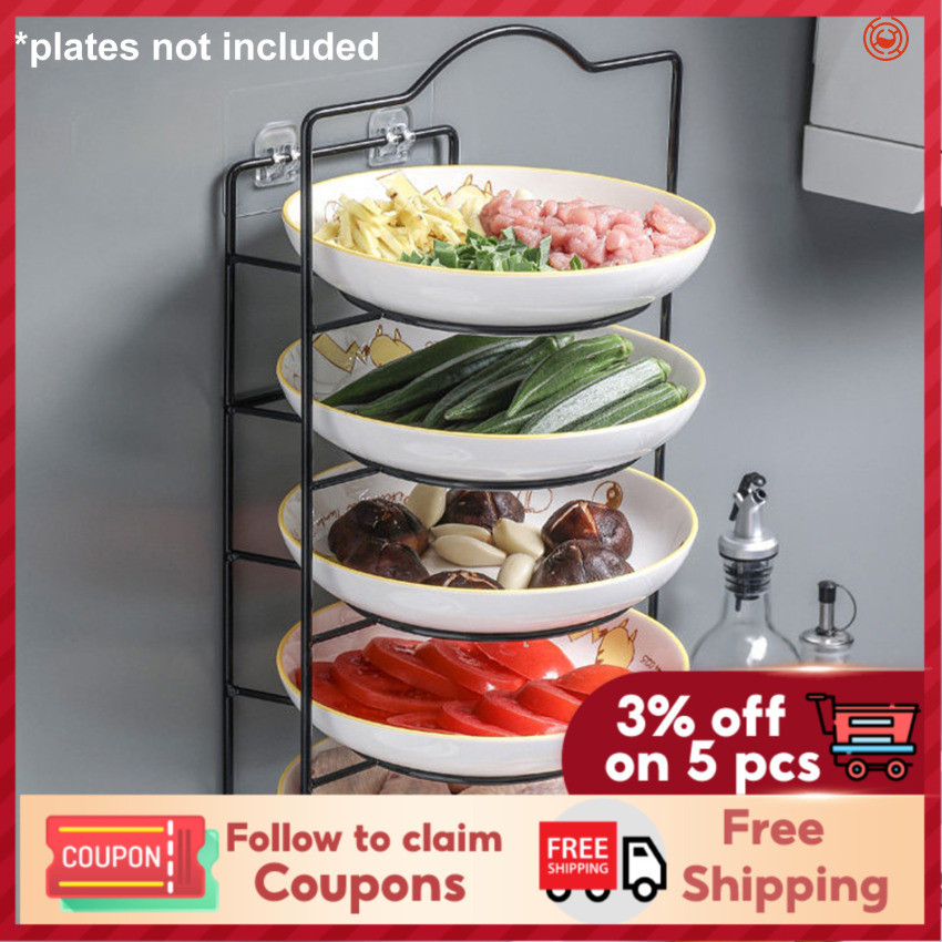 Kitchen side dishes wall hanging rack table top floor vegetable multi ...