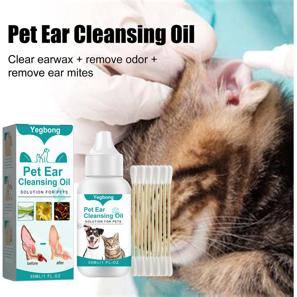 View of Pet Ear Cleansing Oil for Cats and Dogs Cleaning Ear Tracts Removing ...