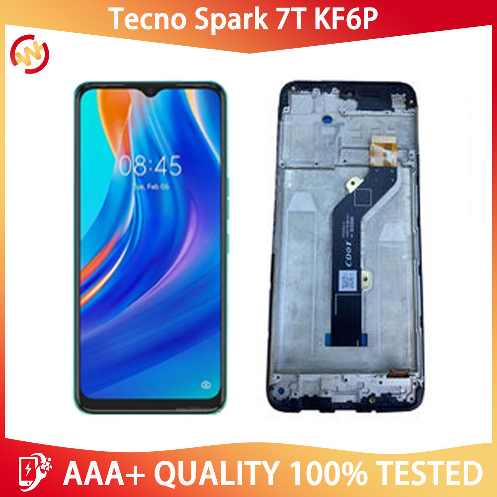 For Tecno Spark 7t Kf6p Lcd With Frame Display Touch Screen Digitizer 