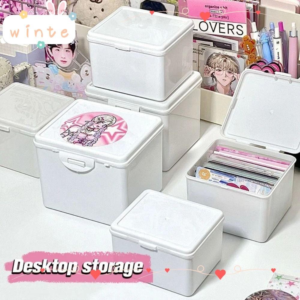 WINTE Storage Box, White Kpop Collection Box, Photos Idol Cards ...