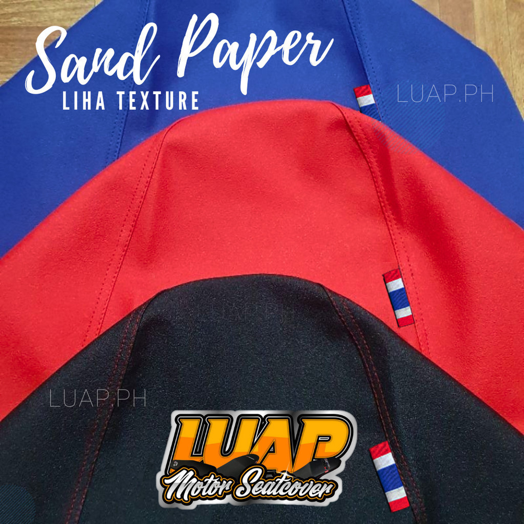 MOTORCYCLE sandpaper liha SEATCOVER ( LIHA TEXTURE LEATHER) With RED ...