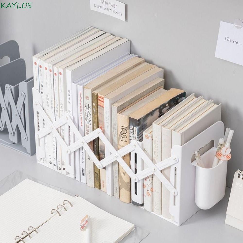 KAYLOS Desktop Book Stand, With Pen Holder Retractable Foldable Storage ...