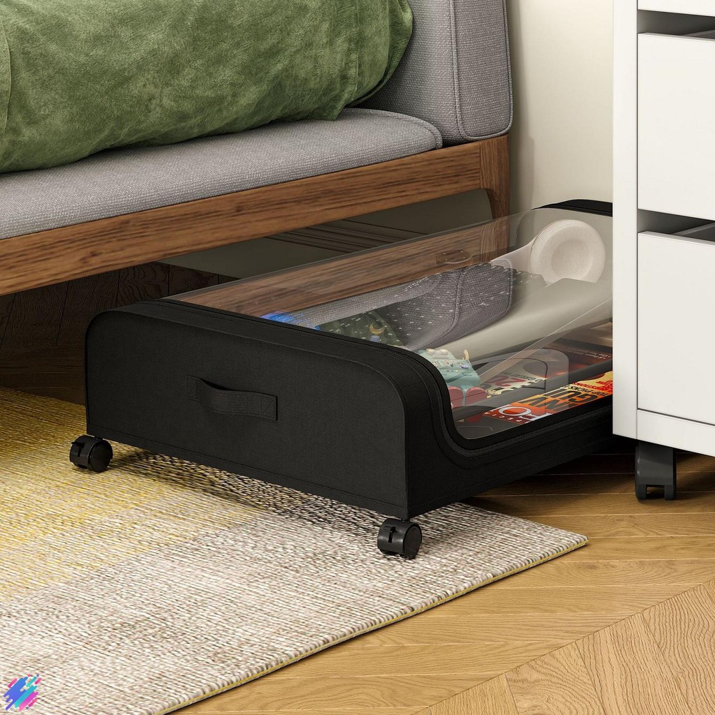 Under Bed Rolling Storage Drawers Easy Assembly Versatile Usage Storage ...