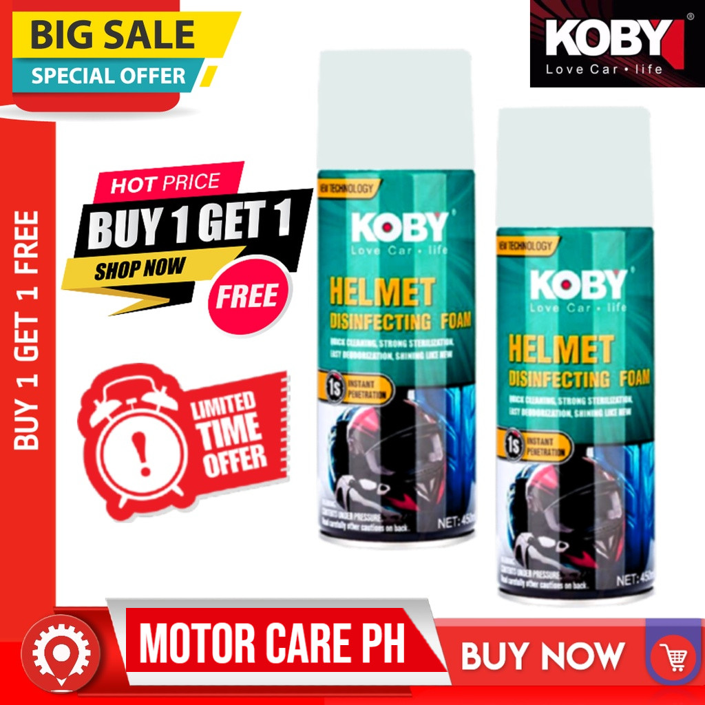 【BUY 1 GET 1】Koby Helmet Disinfectant Sanitizer Foam 450ml | Shopee ...