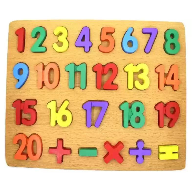 Wooden ABC Shapes Number Alphabet Toddler Toys Letter Board Early ...