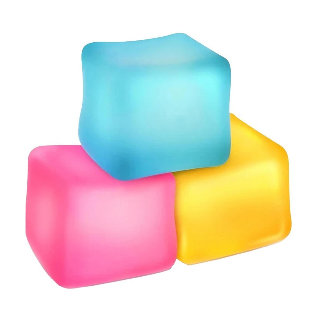 3pcs Luminous Cube Fidget Toy Stretchy Cube Squeeze Toys Enhanced Grip ...