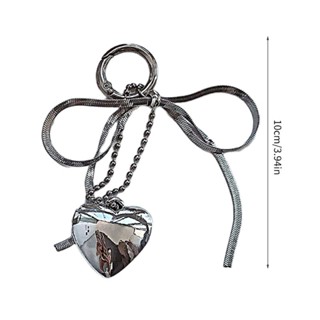 Ch*【ready Stock】 Elegant Snake Bone Chain Bowknot Keyring Simple Heart 