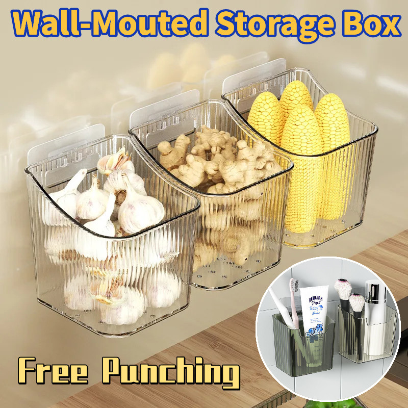 Kitchen Organizer Ginger Garlic Storage Box Wall-Mouted Multifunctional ...