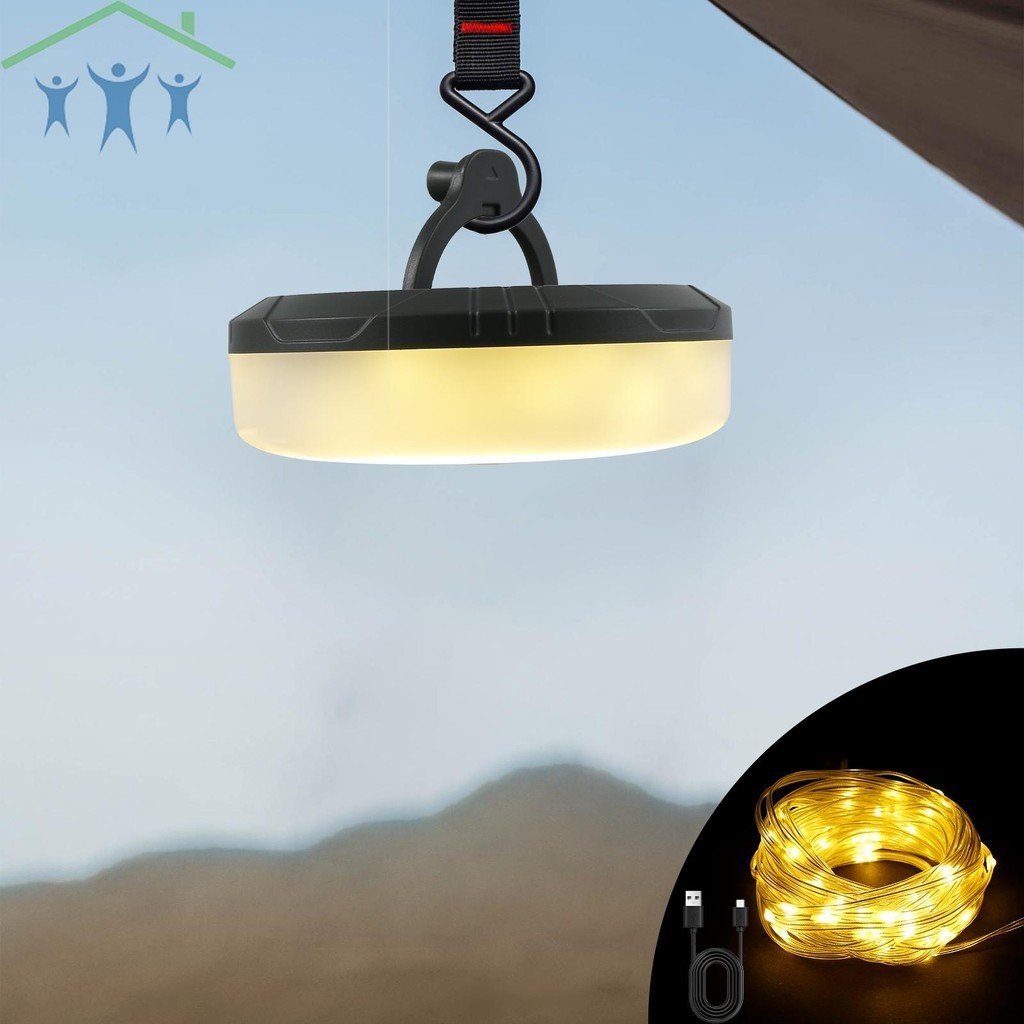 Camping String Lights 2000mAh Rechargeable Outdoor String Lights 5 ...