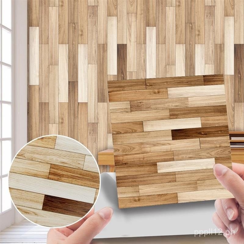 Simulation Wood Grain Tile Sticker Vintage Brick Grain Floor Stickers ...