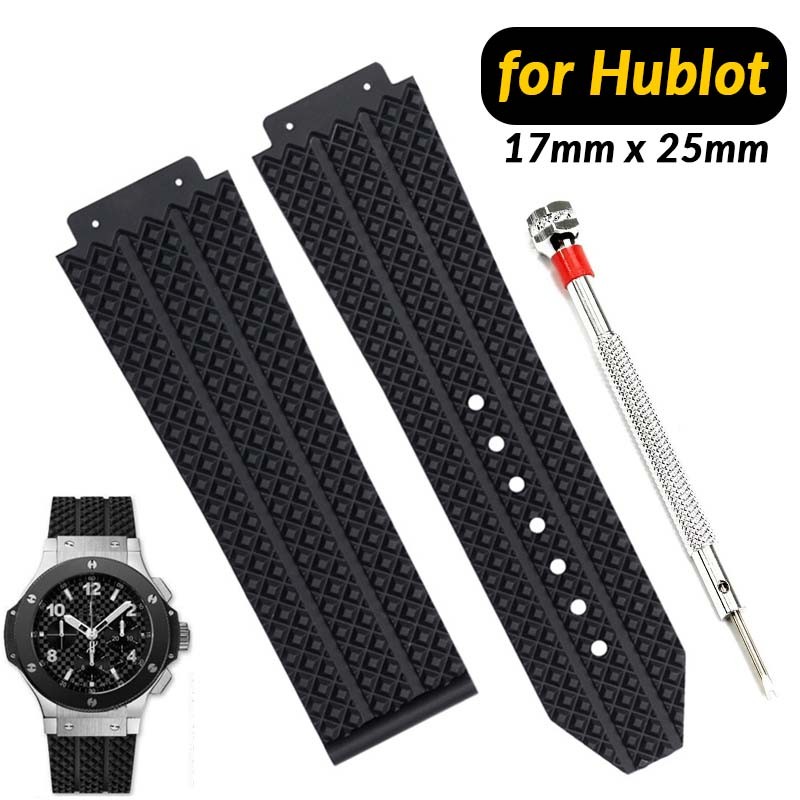 Cinturino Orologio In Silicone Per Hublot Big Bang – Larghezza 17-25mm / 19-25mm – Nero, Blu, Bianco – Unisex