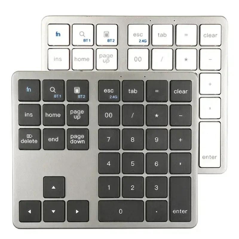 2.4G Bluetooth Number Pad Ultra-thin Wireless Numpad USB Rechargeable ...
