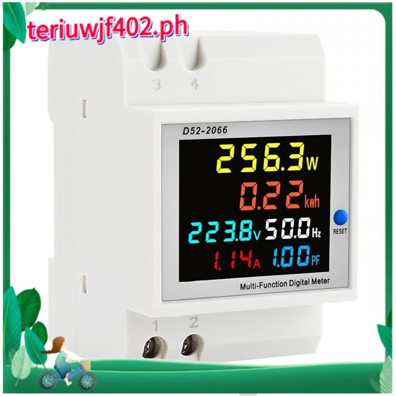 Digital Single Phase Energy Meter Tester Power Usage Monitor AC110V 40V ...