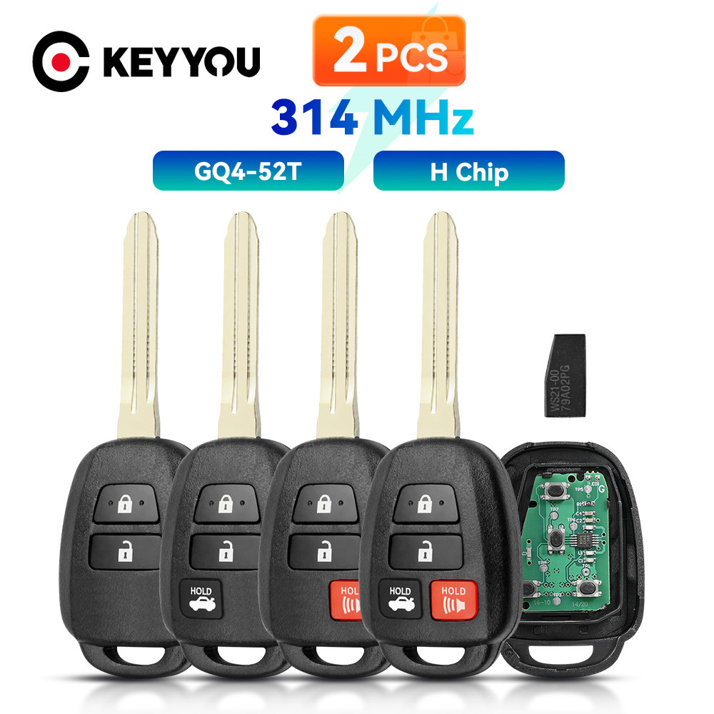 2pcs Remote Car Key Control 314Mhz For Toyota Vios Gen 3 Gen 4 Yaris ...