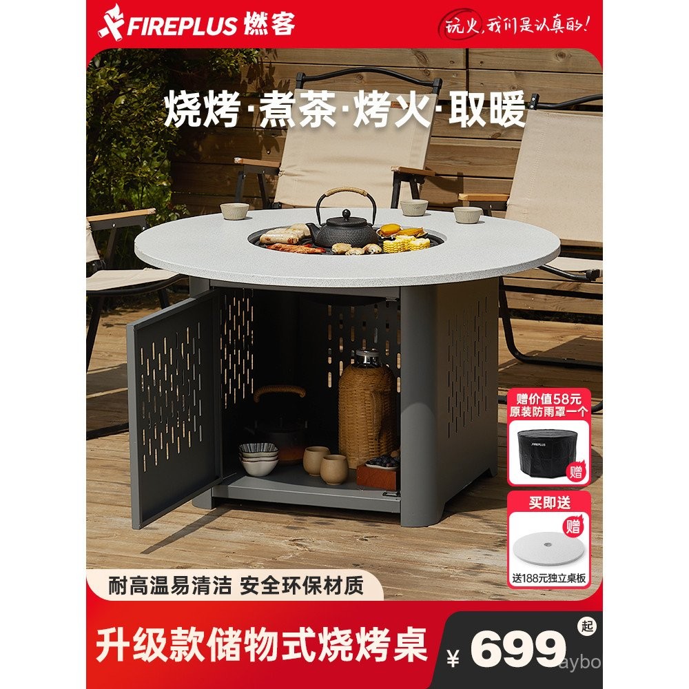 Indoor Tea Brewing Set with Fireplace, Complete Barbecue Grill, Tea ...