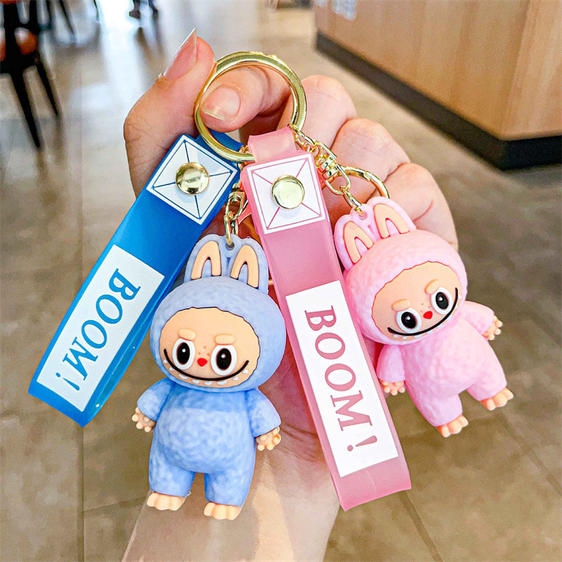 Keychain Labubu for Car Keys Doll Blind Box The Monsters Bunny Labubu ...