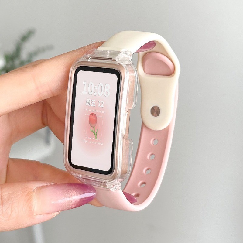 Candy Color Resin Strap With Case For Huawei Band 10/9/8/7/6/6Pro - View #2