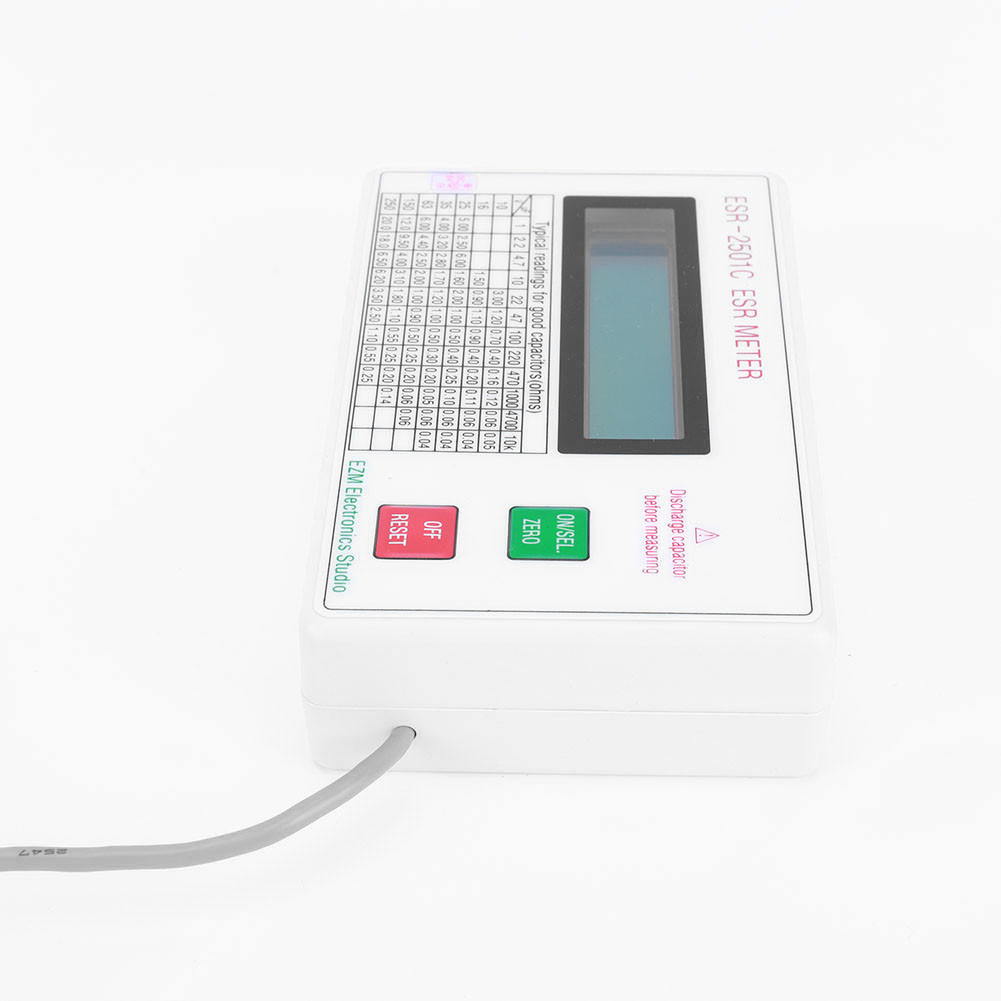 ESR DCR Tester LCD Display ESR Meter With Test Leads Clip Battery Smart ...