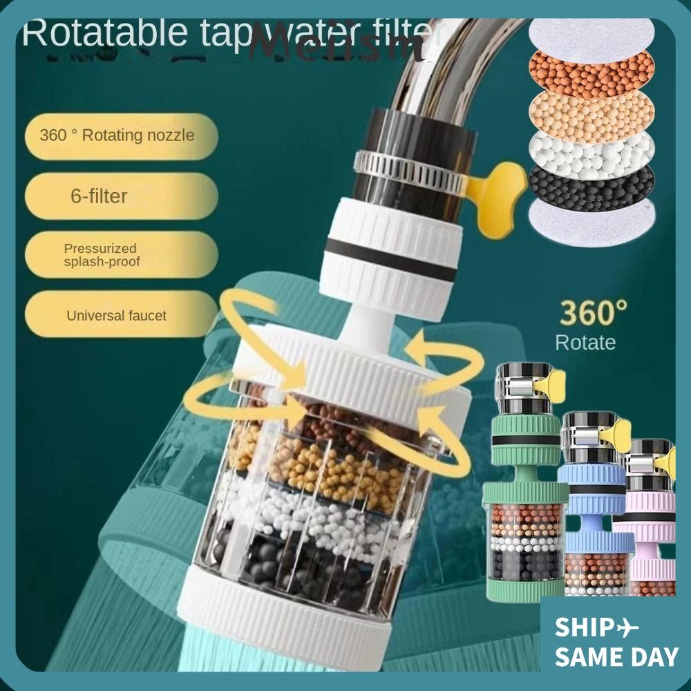MEIISM Faucet Filter, 6-layer Removable Tap Water Filter Nozzle, Faucet ...