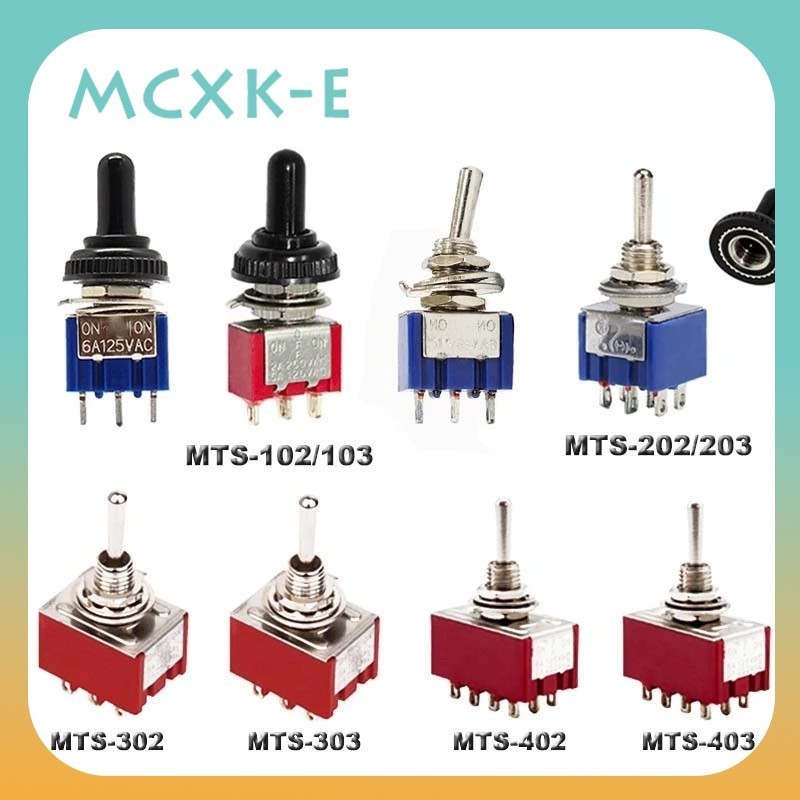 MCXK-E 1PCS/LOT SPDT DPDT 6MM Reset Latching Toggle Switch MTS-102 5A ...