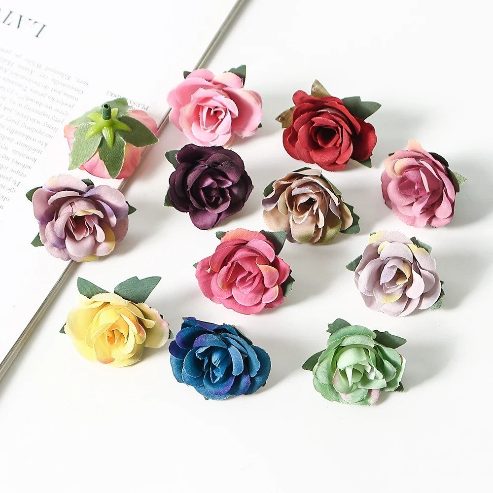 10/20Pcs Mini Silk Roses Scrapbook Wedding Garden Home Party Decor ...