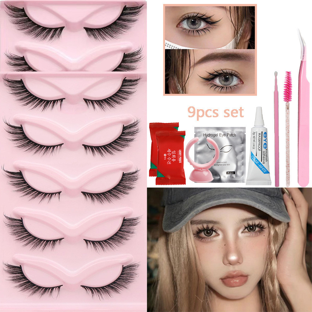 9PCS/Set Cat Eye Lashes 3D Full Strip Lashes Eyelash Extension Faux ...