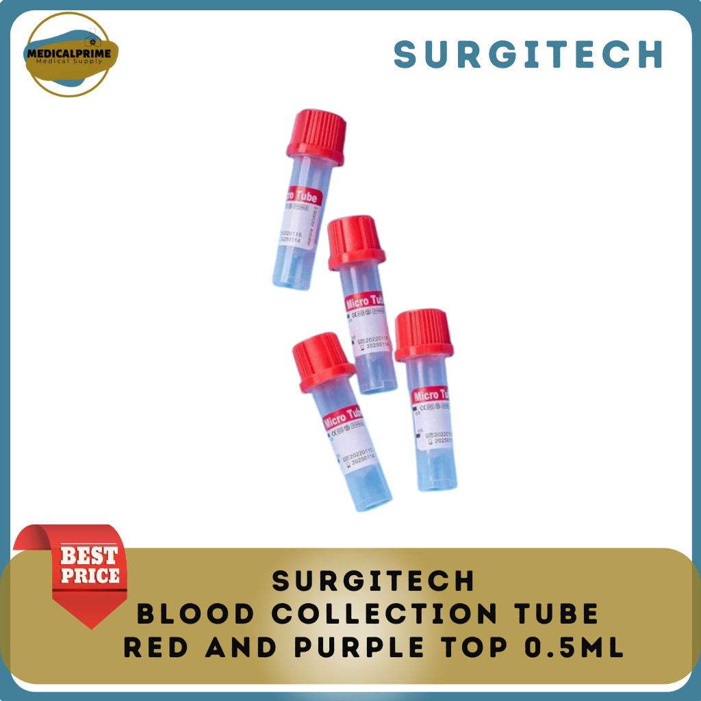 Vacuum Blood Collection Tube (EDTA / RED TOP ) Microtainer 0.5 ml ,100