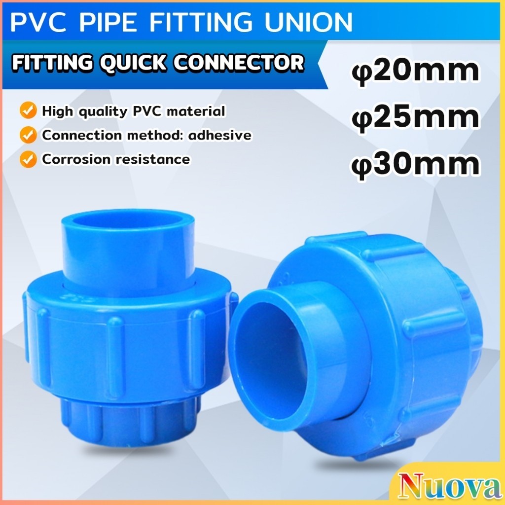 Nuova PVC Pipe Fitting Union Quick Connector Blue Fitting Coupling 20mm ...