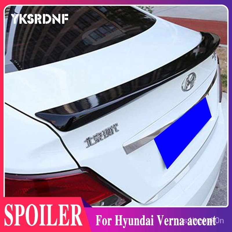 RQ+For Hyundai Verna accent Spoiler ABS Material Car Rear Wing Primer ...