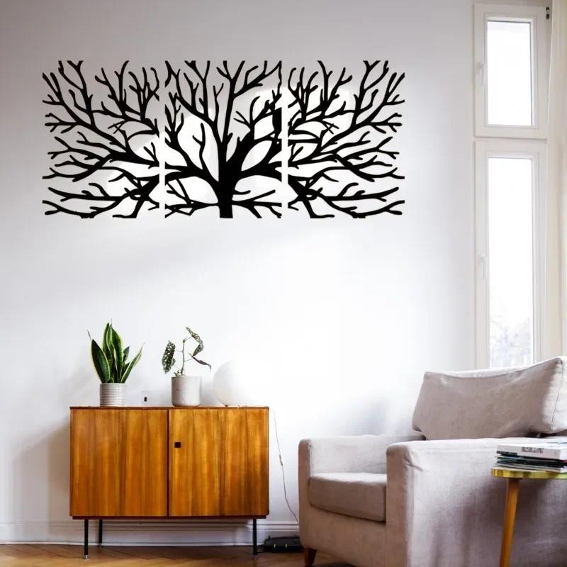 Vintage Tree of Life Metal Wall Art – 3-Panel Set for Elegant Living ...