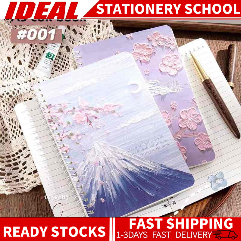 A5 Oil Painting Coil Notepad Flip Spiral Notebook ins Style Landscape ...