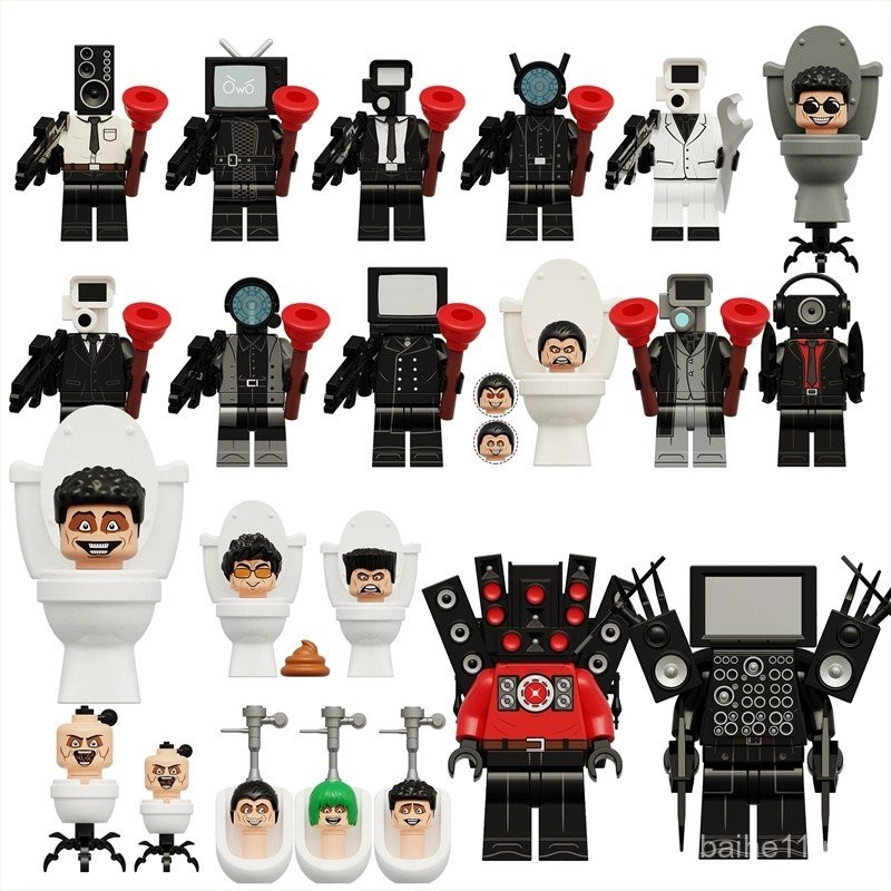 Building Block Toilet Man vs Monitor Minifigure Titan Speaker Man and ...
