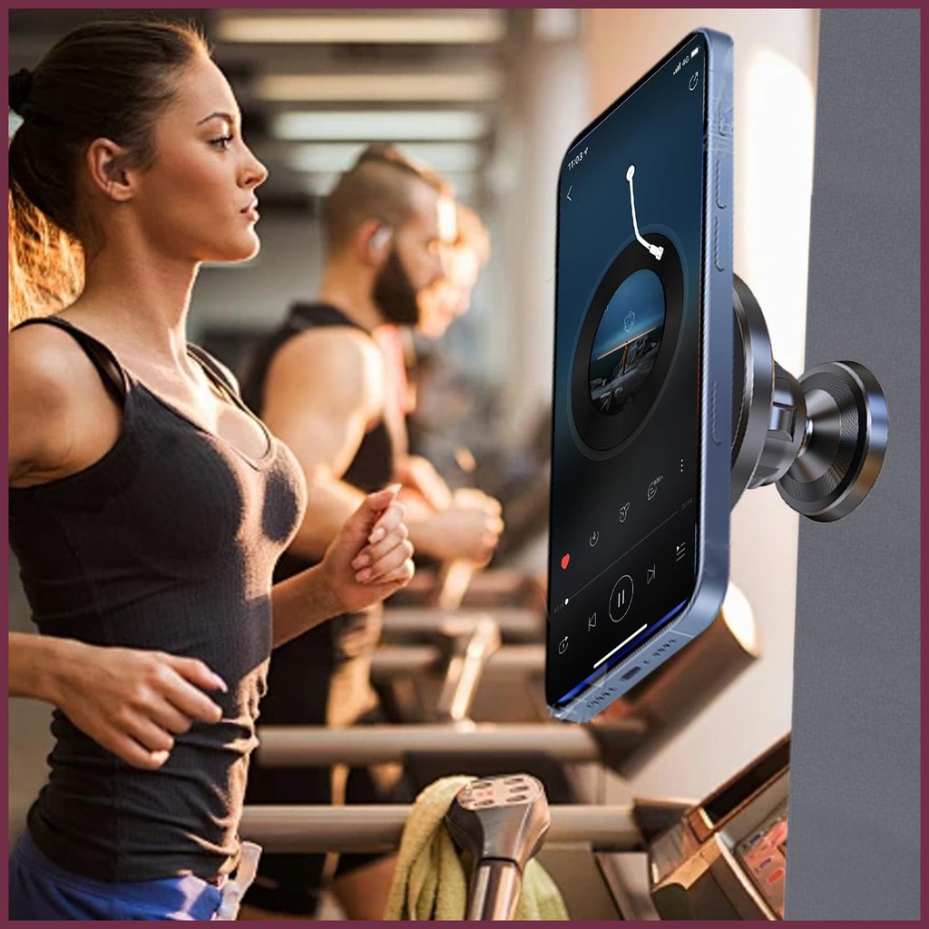 Magnetic Phone Holder for Gym Workout 360 Degree Rotation Portable Gym ...