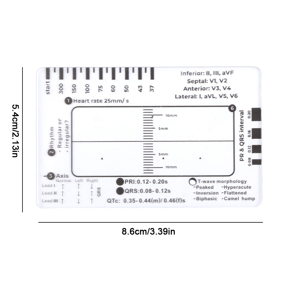 ECG 7 Step Ruler 7 Step Scale Pocket ECG EKG Reference Guide for ECG ...