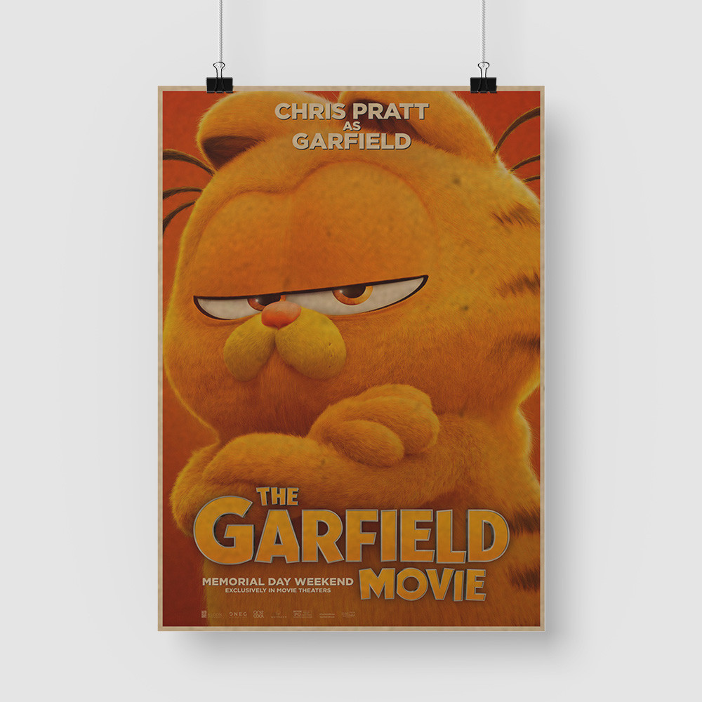 The Garfield anime movie retro kraft paper decorative painting room ...