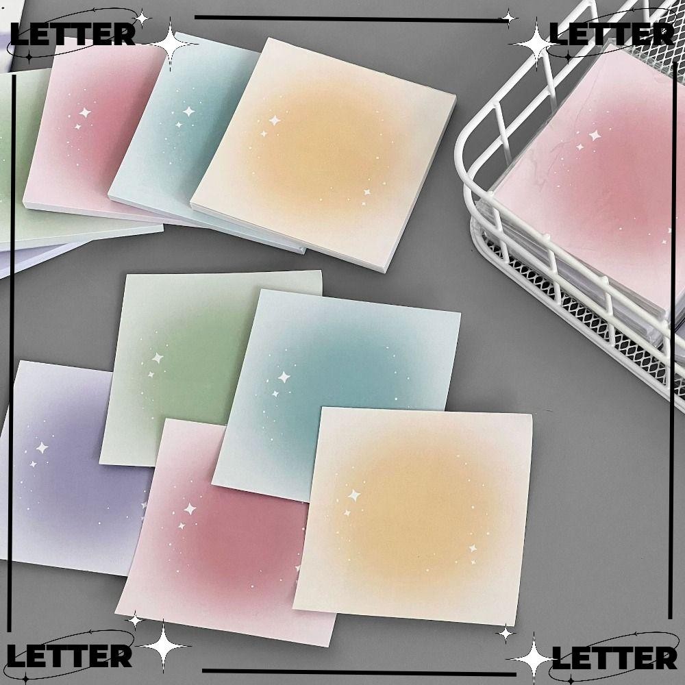 LET 50Sheets/Set Memo Pad, Gradient Color Non Adhesive Note Paper ...