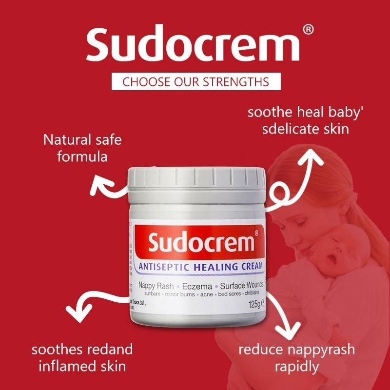 Sudocrem Antiseptic Baby Skin Healing Diaper Rash Cream 125g Gentle Cream for Baby Eczema