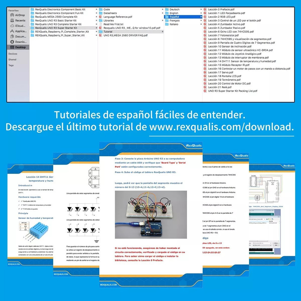Starter Kit with Tutorial for Arduino Uno R3 Programming Beginner ...