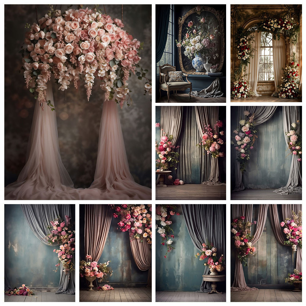 Mehofond Photography Backdrop Indoor Flower Curtain Room Princess ...