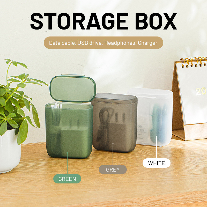 Data Cable Storage Box Travel Wire Cable Storage Box Portable Headphone ...