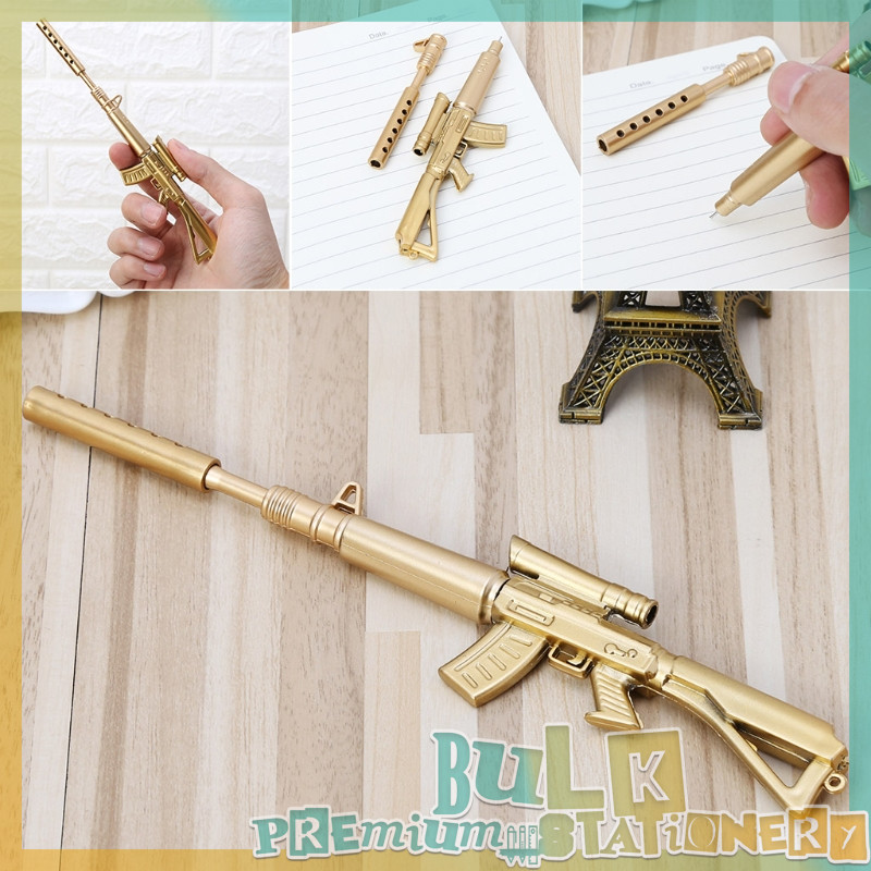 Bulk Novelty Gel Pen Cute Gun Shape Ballpoint Pens Black Ink School ...