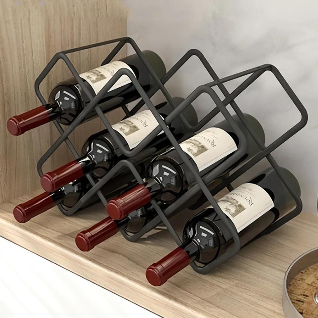 8 Grids Metal square Wine Rack Beer Bottle Storage Rack Tabletop Wine ...