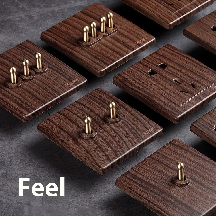 High-quality Retro Switch Socket Chinese Wood Grain Color Switch Panel ...