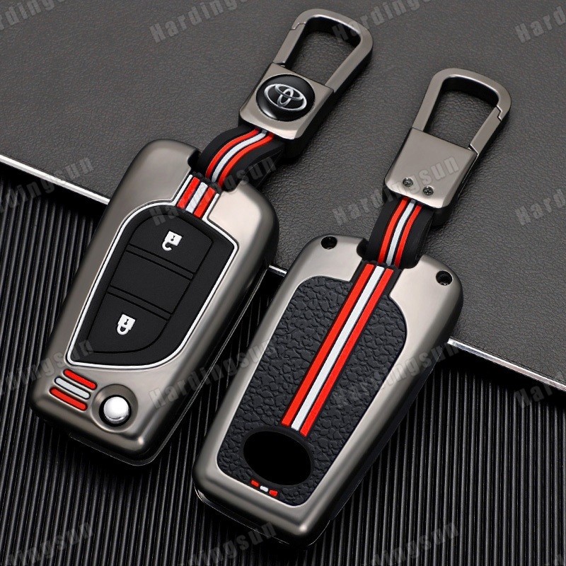 Ontto Leder Autoschlüssel Hülle Passt Für Toyota Auris Corolla Avensis Verso Yaris Aygo Scion TC IM Fernbedienung Cover Schlüsselhülle Etui Schlüsselanhänger Schlüssel Schutz 2 Tasten-Beige C