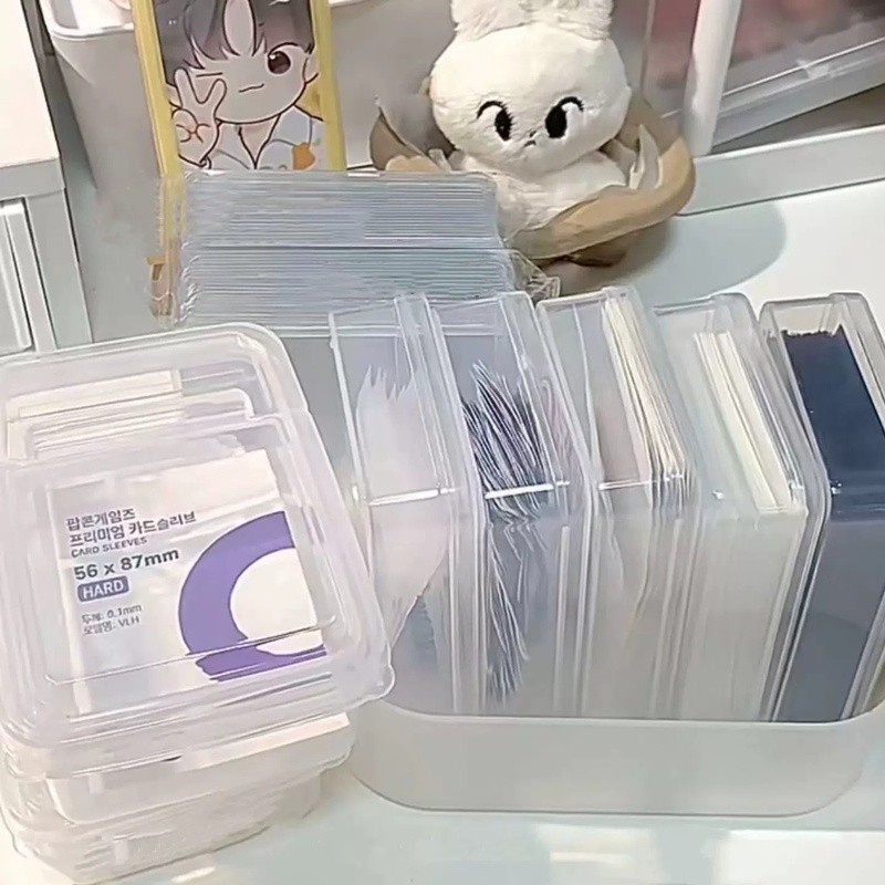 thumbnail image 2 of 1pc Transparent Storage Box Kpop Photocard Box Idol Cards Storage Containers Kpop Album Plastic Stickers Card Organizer Case I.241262981 2 of 14