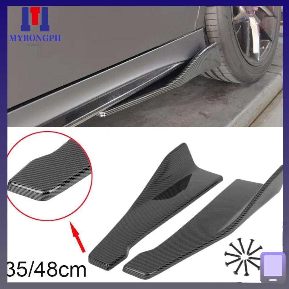 MYRONGPH Car Side Skirt Bumper Bars, Spoiler Splitter Carbon fibre Car Bumper Spoiler Rear Lip