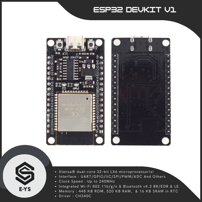 ESP32 Devkit V1 USB Type C Internet of Things ESP-32 WiFi Bluetooth ...