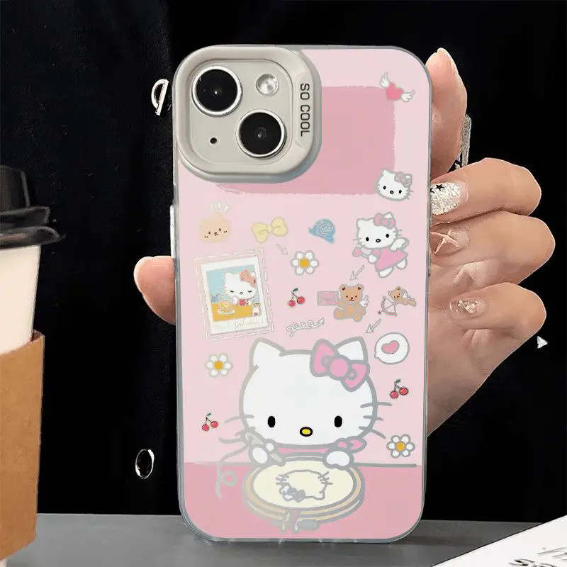 Sanrio Hello Kitty Cute Phone Case for iPhone 14 Pro 15 Plus 13 Pro Max ...