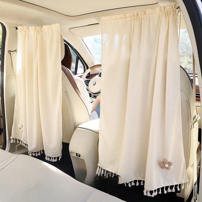 2pcs Car Rear Seat Privacy Partition Curtain Car Window Sunshade Summer ...