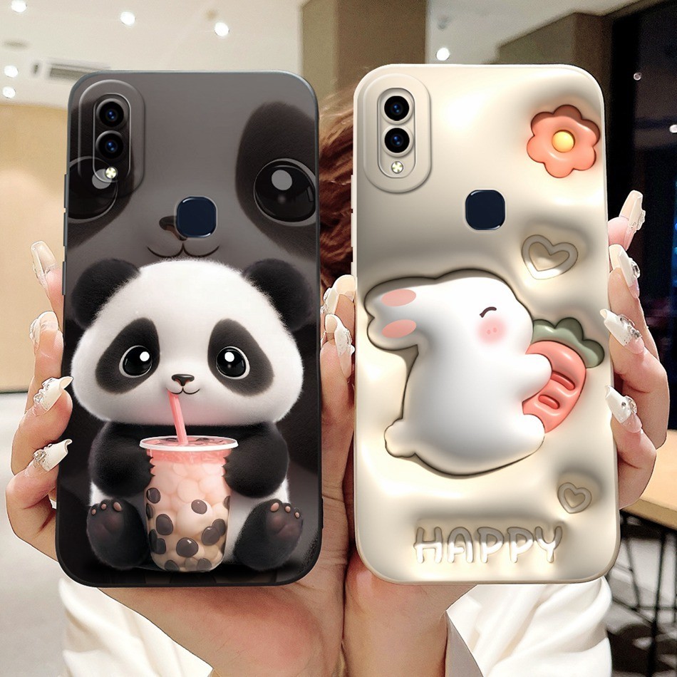 Vivo V11i V11 (India) Y97 Lens Protective Casing Vivo 1806 Cute Panda  Rabbit Flower Cartoon Soft Silicone Phone Case